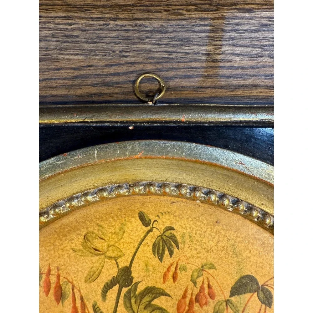 Pair of Borghese Wall Plaques – Vintage‎ Floral Prints, 9.5